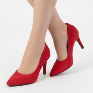 Cole Haan Red Suede Go-To Park Pump - Size 7B - Classic Workwear
